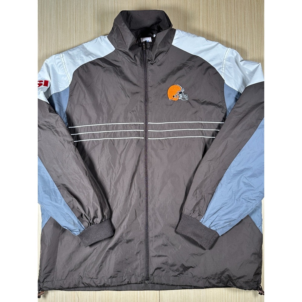 NFL Cleveland Browns Jacket Mens‎ XL Black Blue Lightweight Windbreaker Full Zip
